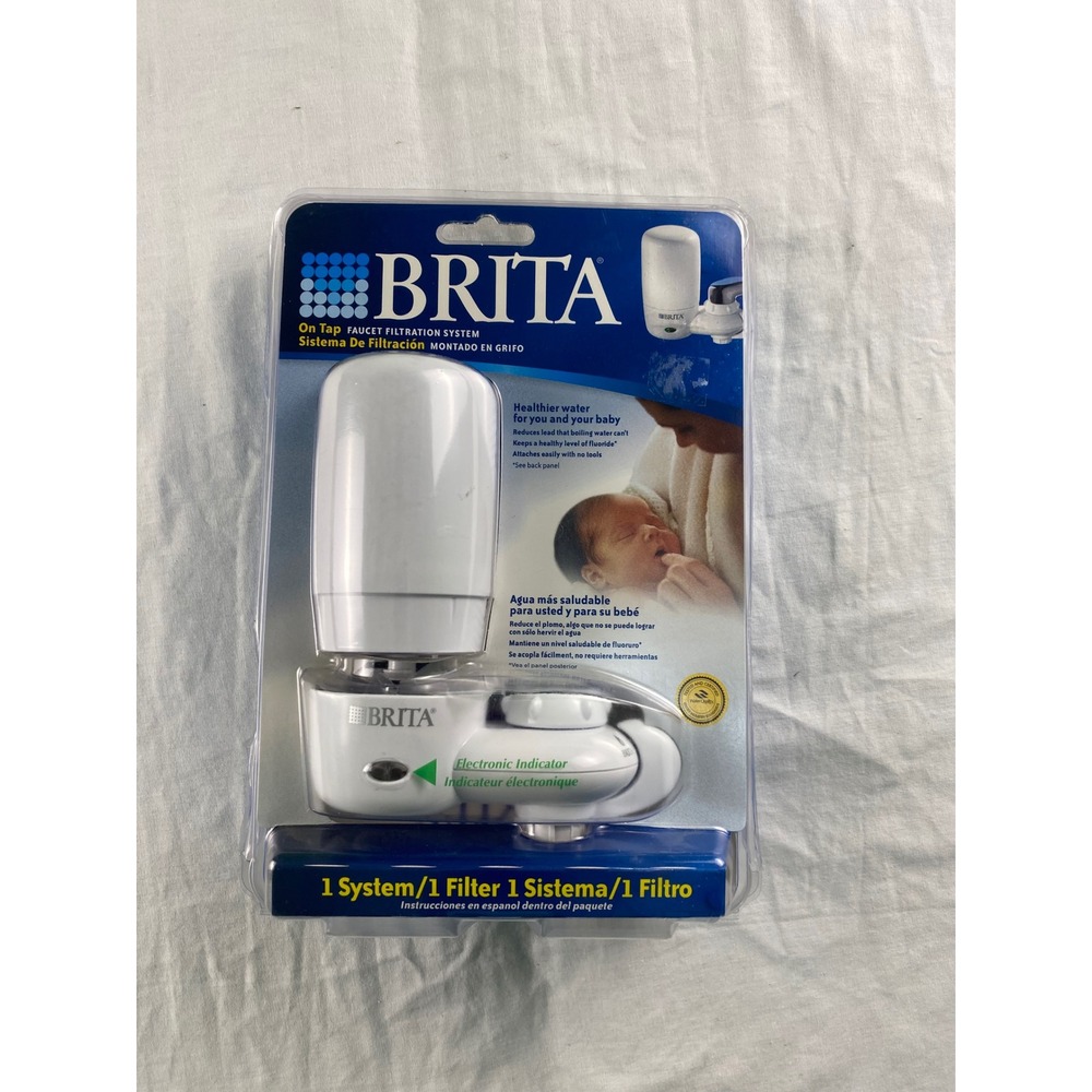 Brita On Tap Faucet Filtration System White Electronic Indicator FF-100 New